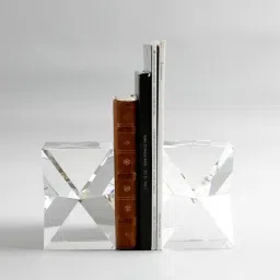 INV Home Clear Crystal Glass Farren Bookend - Set of 2 image 3