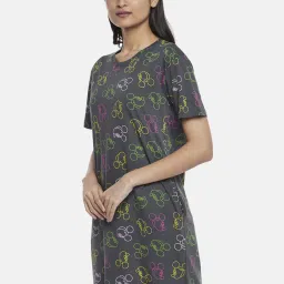 Dreamz by Pantaloons Grey Cotton Printed Sleep Tee image 3