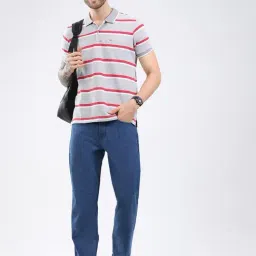 Monte Carlo Grey Striped Regular Fit T-Shirt image 5