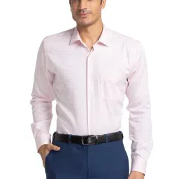 Park Avenue Pink Slim Fit Checks Shirt-image-26