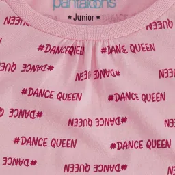 Pantaloons Junior Pink Cotton Printed T-Shirt image 3