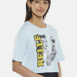 Honey by Pantaloons Blue Cotton Graphic Print Top image 3
