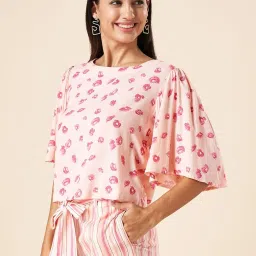 Akkriti by Pantaloons Blush Pink Printed Top image 3