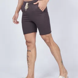 VASTRADO Brown Cotton Regular Fit Shorts image 3