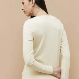 Code by Lifestyle Beige Plain T-Shirt image 2