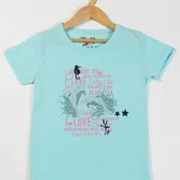 NINS MODA Kids Turquoise Printed T-Shirt with Shorts image 3