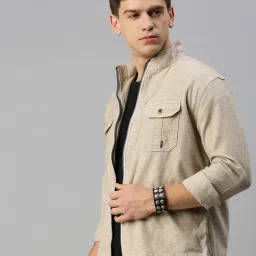 showoffff SHOWOFF Beige Regular Fit Jacket image 3