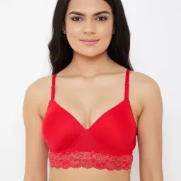 Clovia Red Non Wired Padded Bralette Bralette image 1