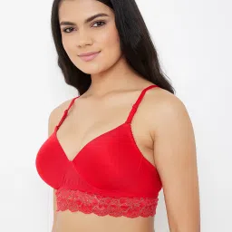 Clovia Red Non Wired Padded Bralette Bralette image 4