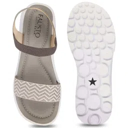 Fausto Women's Grey Ankle Strap Wedges image 3