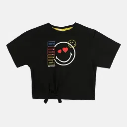 Puma Kids Black Printed Cotton Top-image-76