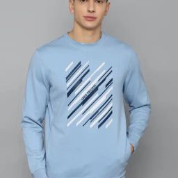 Louis Philippe Blue Cotton Regular Fit Printed Sweatshirts-picture-18