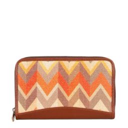 ZOUK Orange Printed Zip Around Wallet for Women-picture-7