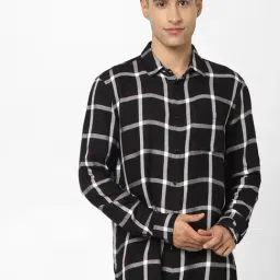 celio Celio* Black Regular Fit Checks Shirts-picture-20
