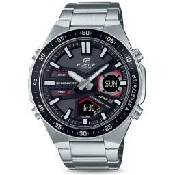 Casio EDifice EFV-C110D-1A4VDF Black Ana-Digi Dial Silver Stainless Steel Band Men's Watch ED551-picture-43