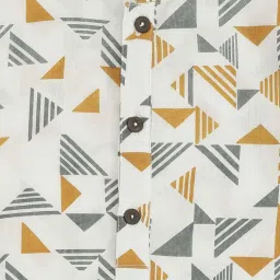 Indus Route by Pantaloons Kids Off-White Cotton Printed Full Sleeves Kurta Set image 3