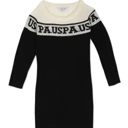 U.S. Polo Assn. Kids Black Self Design Full Sleeves Dress-picture-19