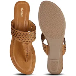 Bata Women's Brown T-Strap Wedges image 3