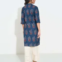 Rangmanch By Pantaloons Blue Regular Fit Floral Print Kurta image 2