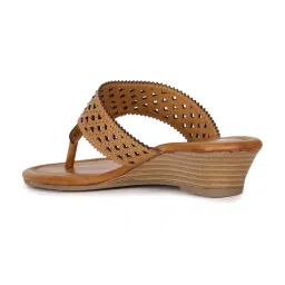 Bata Women's Brown T-Strap Wedges image 5