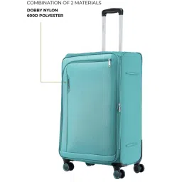 Nasher Miles Dallas Expander soft-sided Polyester  Set of 2 Cyan Trolley Bags (55 & 65 Cm) image 3