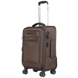 Nasher Miles Berlin Expander Soft-Sided Polyester Cabin  Brown 20 inch |55cm Trolley Bag image 3