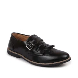 Fausto Men's Black Monk Shoes image 3