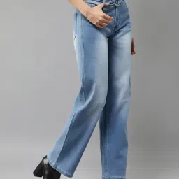 Miss Chase Blue Denim Relaxed Fit Mid Rise Jeans image 3