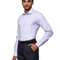 Park Avenue Violet & White Slim Fit Check Shirt image 3
