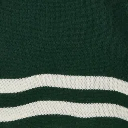 Pantaloons Junior Olive & White Striped Full Sleeves Sweater image 3