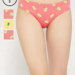 Clovia Cotton Pack of 3 Low Waist Printed Thong with Inner Elastic-picture-14