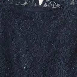 Pantaloons Junior Navy Cotton Floral Print Full Sleeves Dress image 3