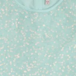 Pantaloons Junior Mint Green Cotton Embellished Dress image 3
