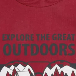 Pantaloons Junior Rust Cotton Printed Full Sleeves Sweatshirt image 3