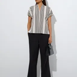 Wardrobe by Westside Off-White Stripe Printed Top image 3