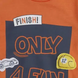 Pantaloons Baby Spicy Orange Cotton Printed T-Shirt image 3