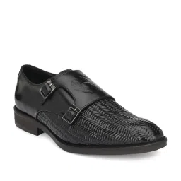 Hitz Luxure Men's Black Monk Shoes image 3
