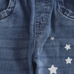 Pantaloons Baby Blue Cotton Printed Jeans image 3