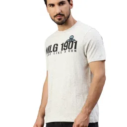 Royal Enfield Military Pride Ecru Regular Fit Printed Crew T-Shirt image 3