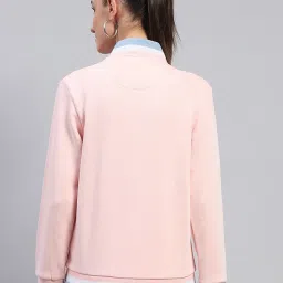 Monte Carlo Pink Cotton Blend Solid Full Sleeve Sweatshirt image 2