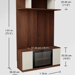 Godrej Interio Meraki Engineered Wood TV Entertainment Unit Finish Color - Brown, Knock Down image 3