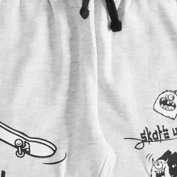 Pantaloons Junior Grey Cotton Printed Trackpants image 3