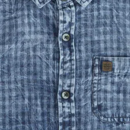 Pantaloons Junior Blue Cotton Chequered Full Sleeves Shirt image 3
