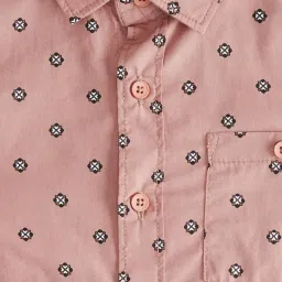 Pantaloons Junior Pink Cotton Printed Full Sleeves Shirt image 3