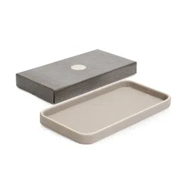 Pure Home and Living Beige Faux Leather Tray image 3