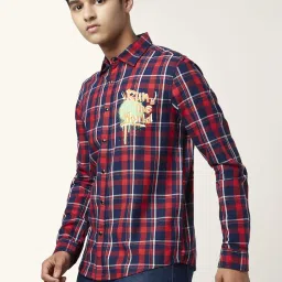 Coolsters by Pantaloons Kids Red Cotton Chequered Full Sleeves Shirt image 3