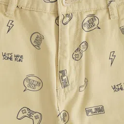 Pantaloons Junior Beige Cotton Printed Shorts image 3