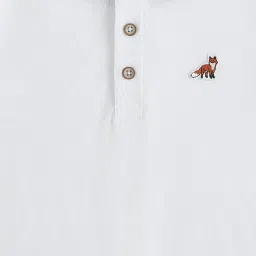 Pantaloons Junior White Cotton Applique Polo T-Shirt image 3