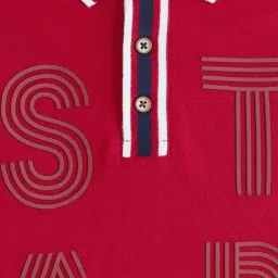 Pantaloons Junior Red Cotton Printed Polo T-Shirt image 3