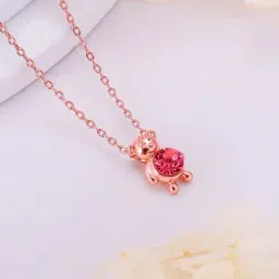 GIVA Love is Everywhere 92.5 Sterling Silver Cuddly Bear Rose Gold Necklace-picture-26